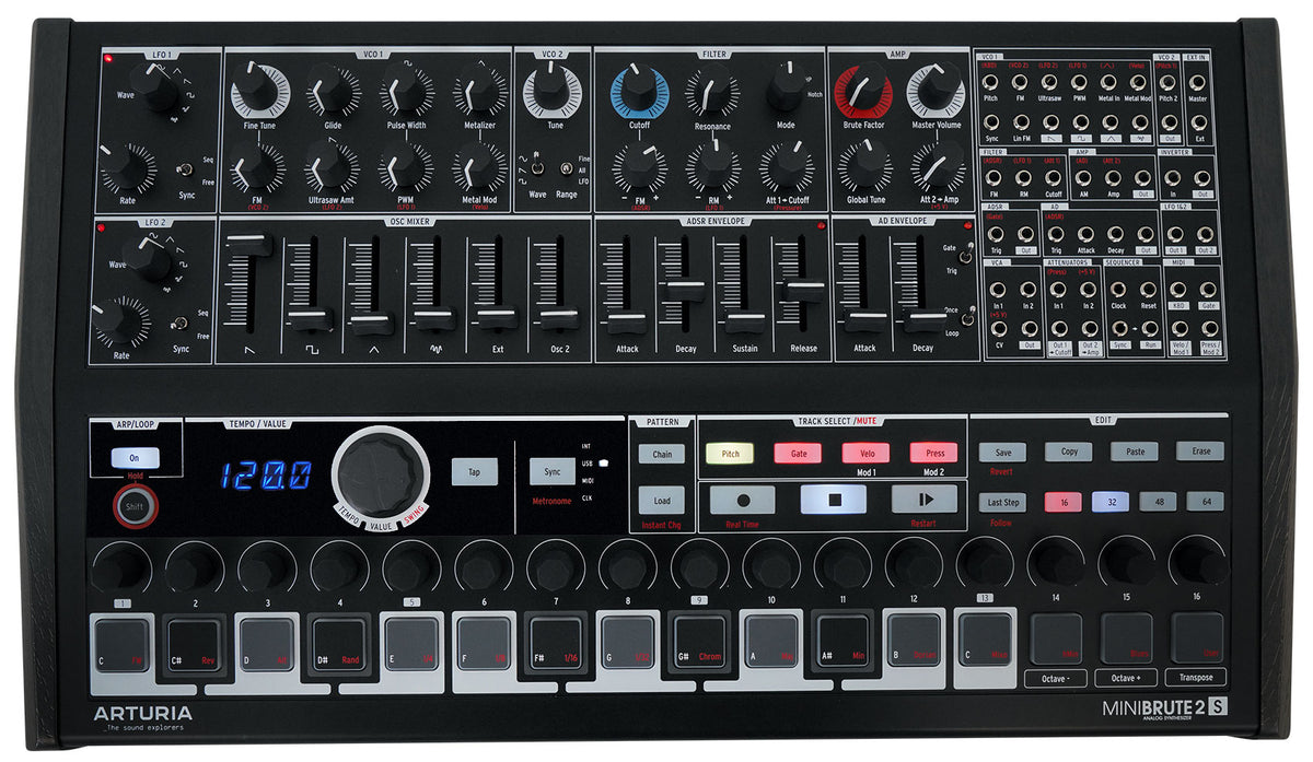 Minibrute 2S NOIR USB MIDI Analog Sequencer Synthesizer+Headphones