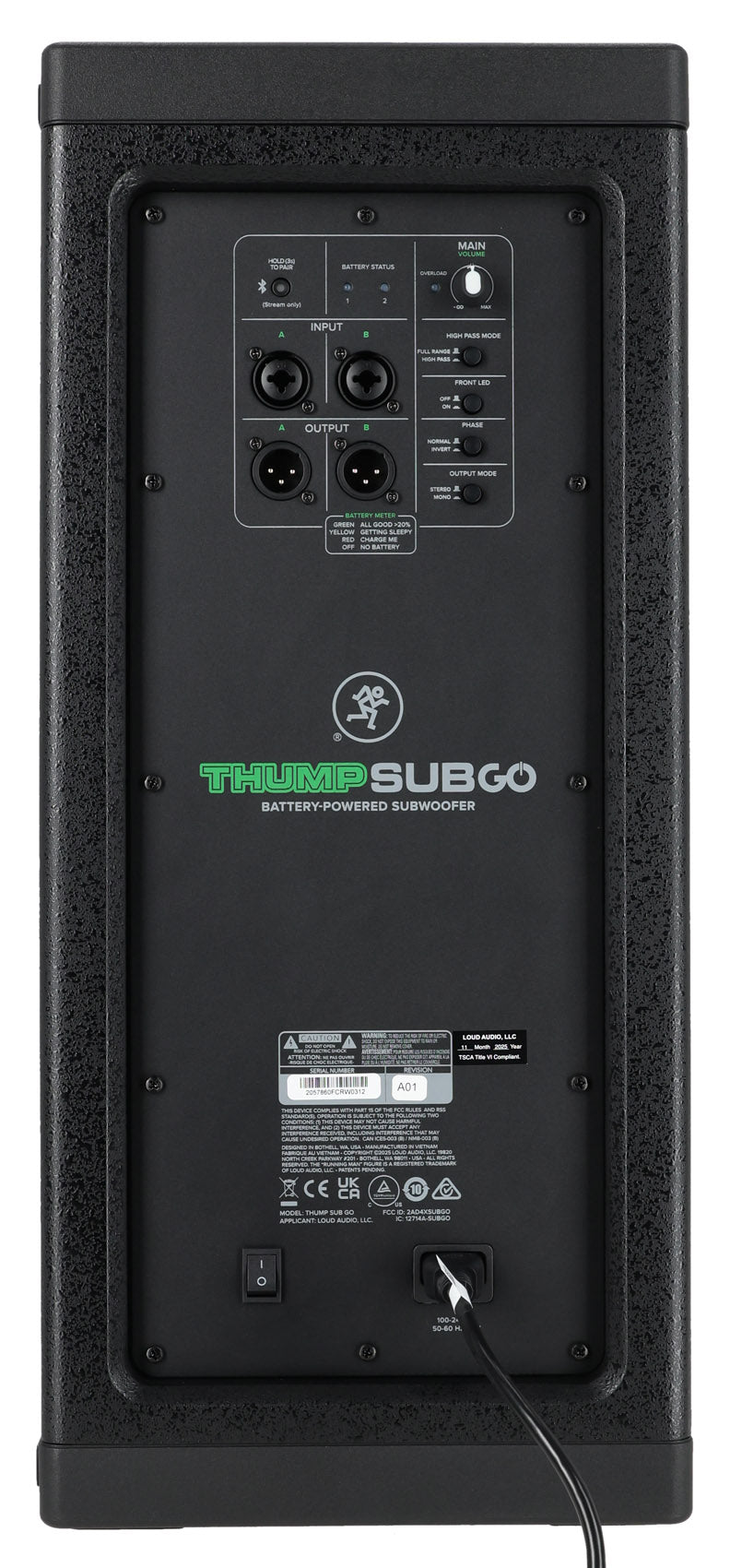 Mackie ThumpSub GO Dual 8" 400w Battery-Powered Portable Subwoofer+4 Wash Lights