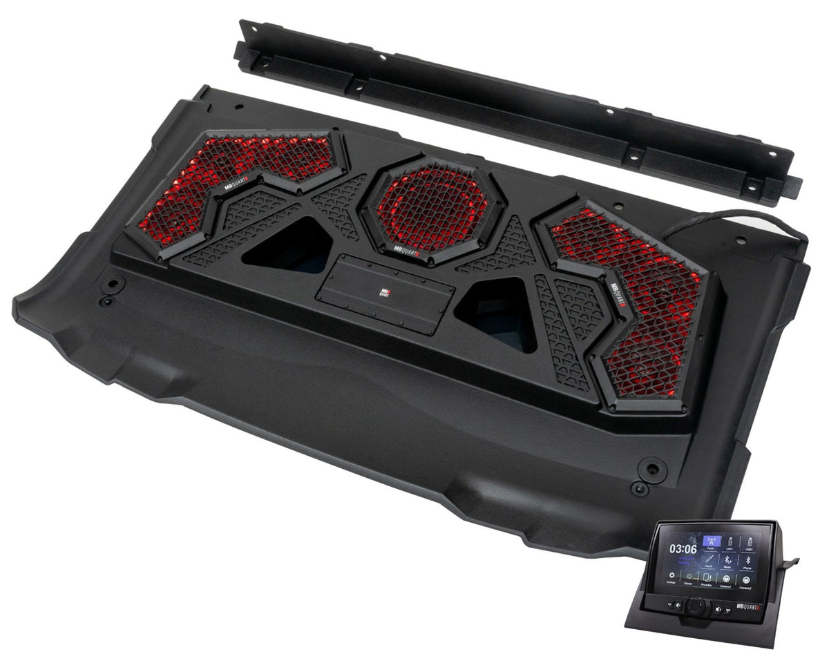 MB Quart MBQRG2-S7R 7 Speaker Polaris Ranger Carplay Audio Roof+Sub+Amp+Light