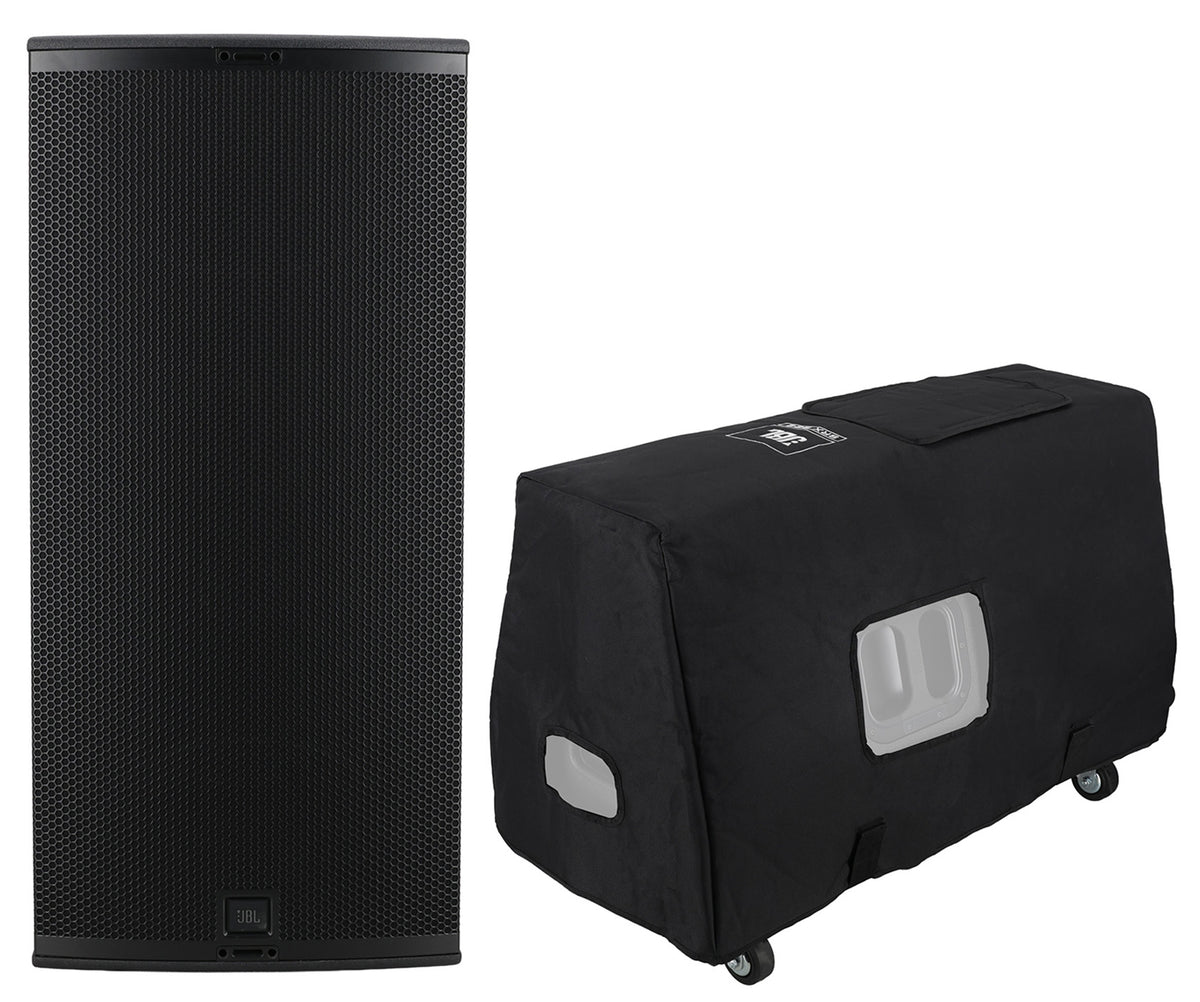 JBL SRX922 Dual 12" 3-Way Powered Active DJ PA Speaker+Caster-board and Cover