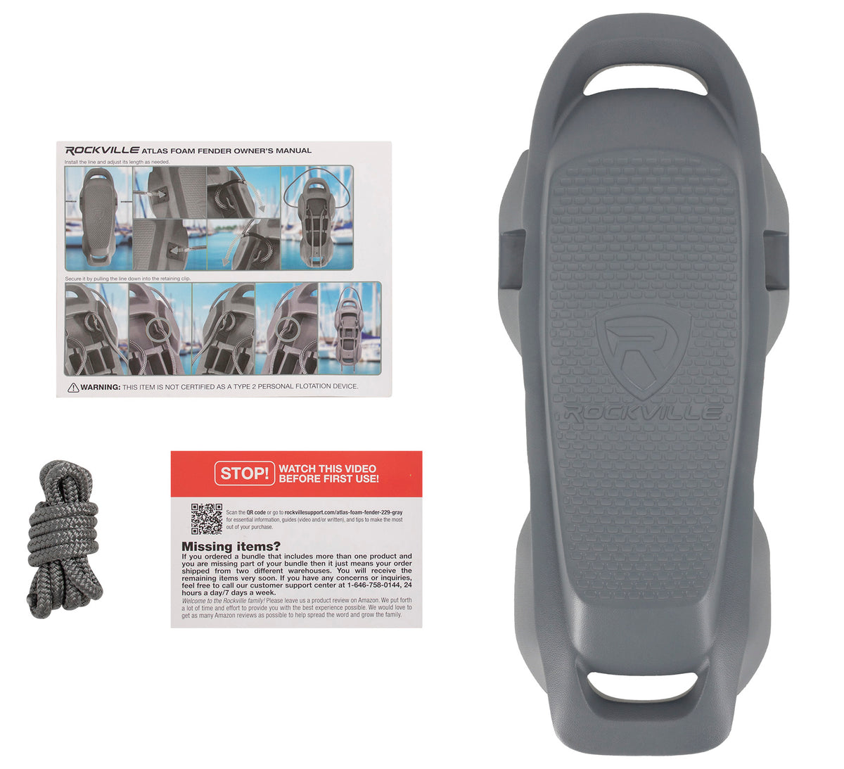 Atlas Foam Fender Grey