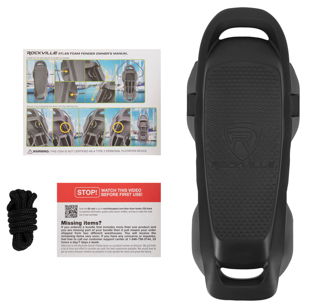 Atlas Foam Fender Black