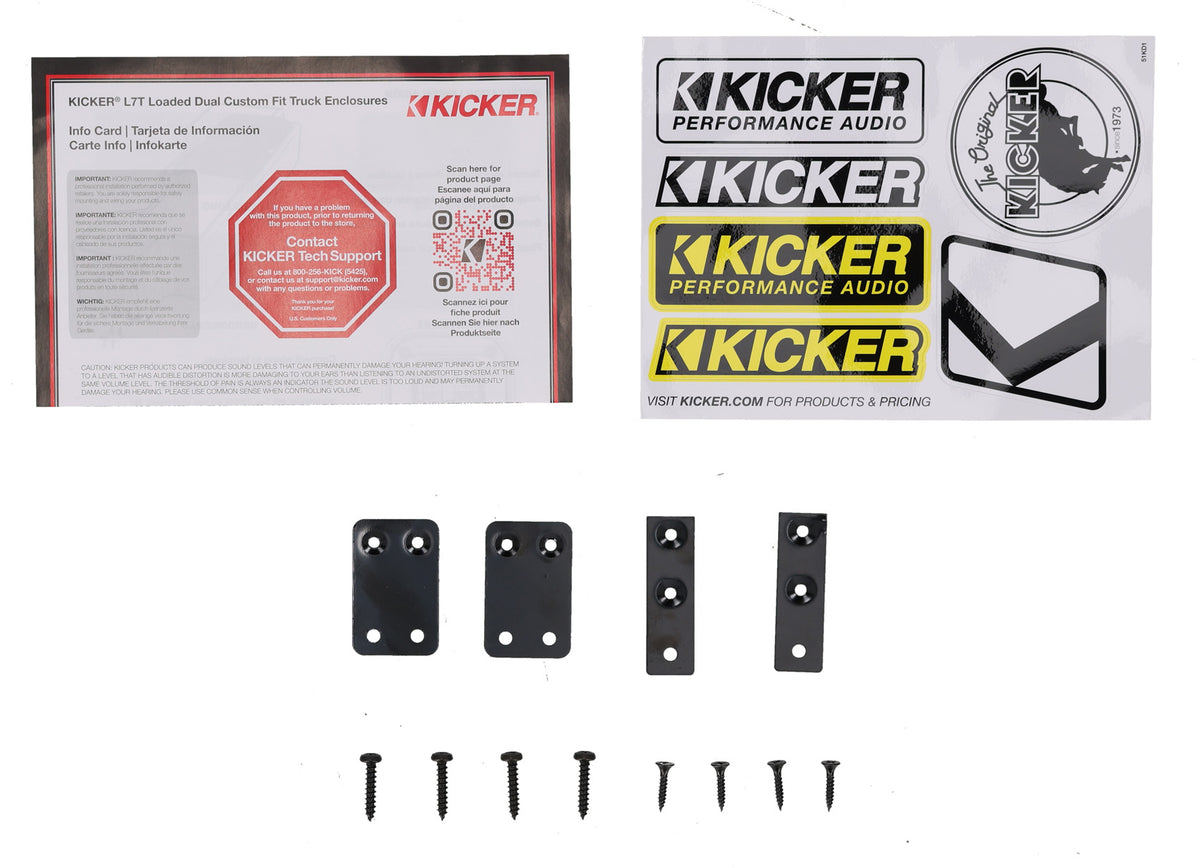 Kicker 51KTDL7T102 L7T Dual 10" Subwoofers+Box Fits 2005-2023 Toyota Tacoma 4 Dr