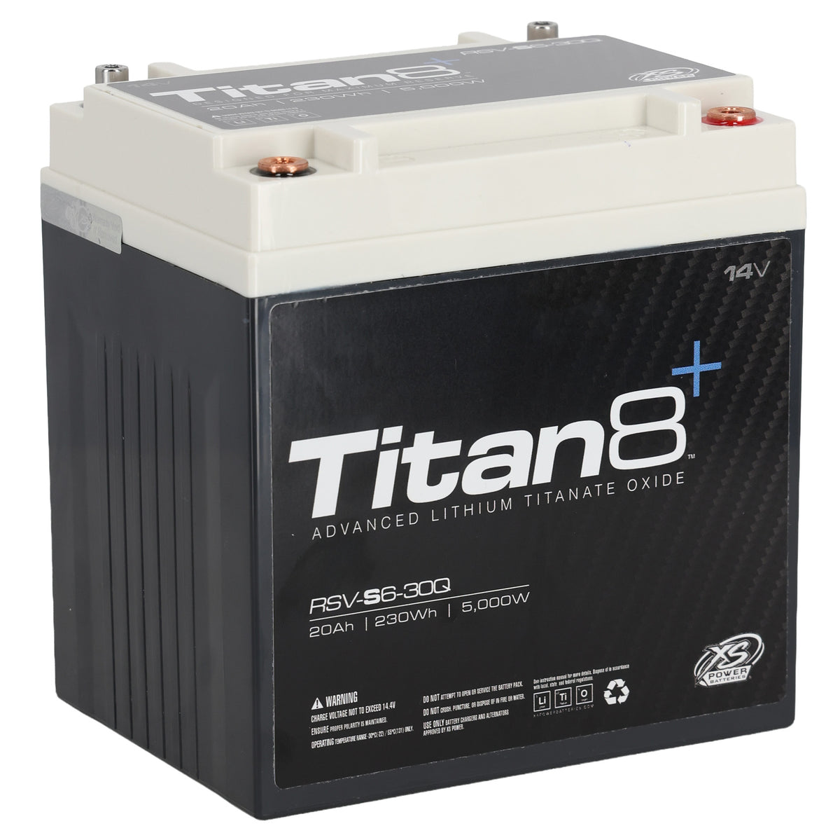 XS Power RSV-S6-30Q 5000w Titan 8 14 Volt LTO Lithium Car Battery, Max 1000Amps