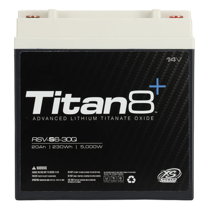 XS Power RSV-S6-30Q 5000w Titan 8 14 Volt LTO Lithium Car Battery, Max 1000Amps