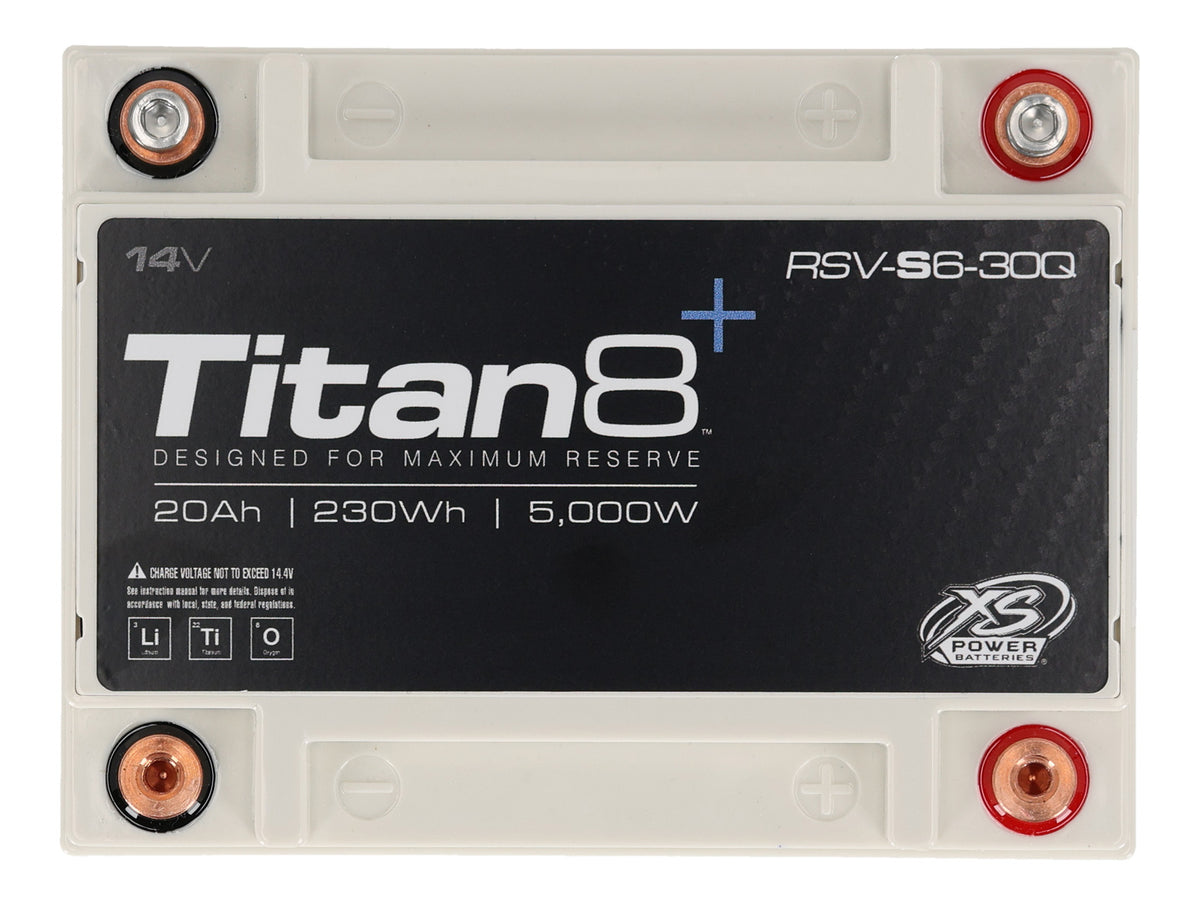 XS Power RSV-S6-30Q 5000w Titan 8 14 Volt LTO Lithium Car Battery, Max 1000Amps