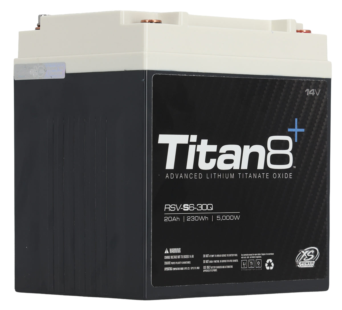 XS Power RSV-S6-30Q 5000w Titan 8 14 Volt LTO Lithium Car Battery, Max 1000Amps