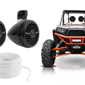 Pair Rockford Fosgate 6.5" Rollcage Rollbar Speakers 4 Polaris/ATV/UTV/RZR/Cart