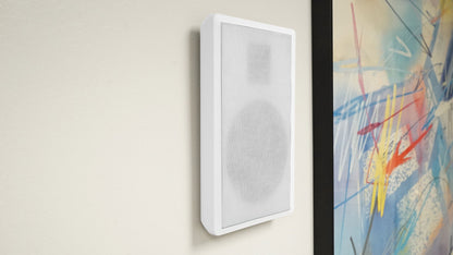 Rock Zone 8 Ch. Receiver+(16) White Slim Wall Speakers For Restaurant