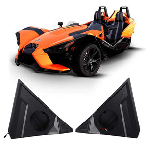 Kicker 6.5" LED Waterproof Speakers+Pods Front Kick Panels for Polaris Slingshot