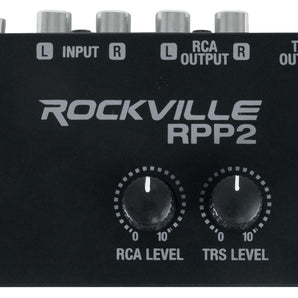 Rockville RPP2 Metal Phono Preamp Convert Line RCA to Phono Turntable Pre-Amp