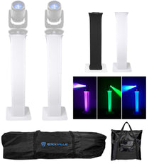 (2) Totem Stands+Black and White Scrims For (2) Chauvet Maverick Mk 1 Hybrid Lights