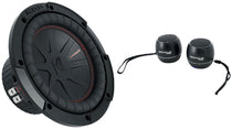 CompR 600W 8" Car Subwoofer + RPB3-BLACK Portable Bluetooth Speakers (Pair)