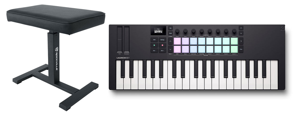 Launchkey Mini 37 MK4 Keyboard Controller + AIR-BENCH Keyboard Bench