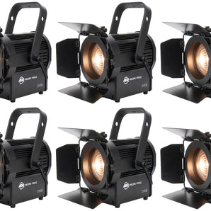 (6) American DJ ADJ ENCORE FR50Z 50 Watt WW DMX Fresnel Beam Lights w/Barn Doors