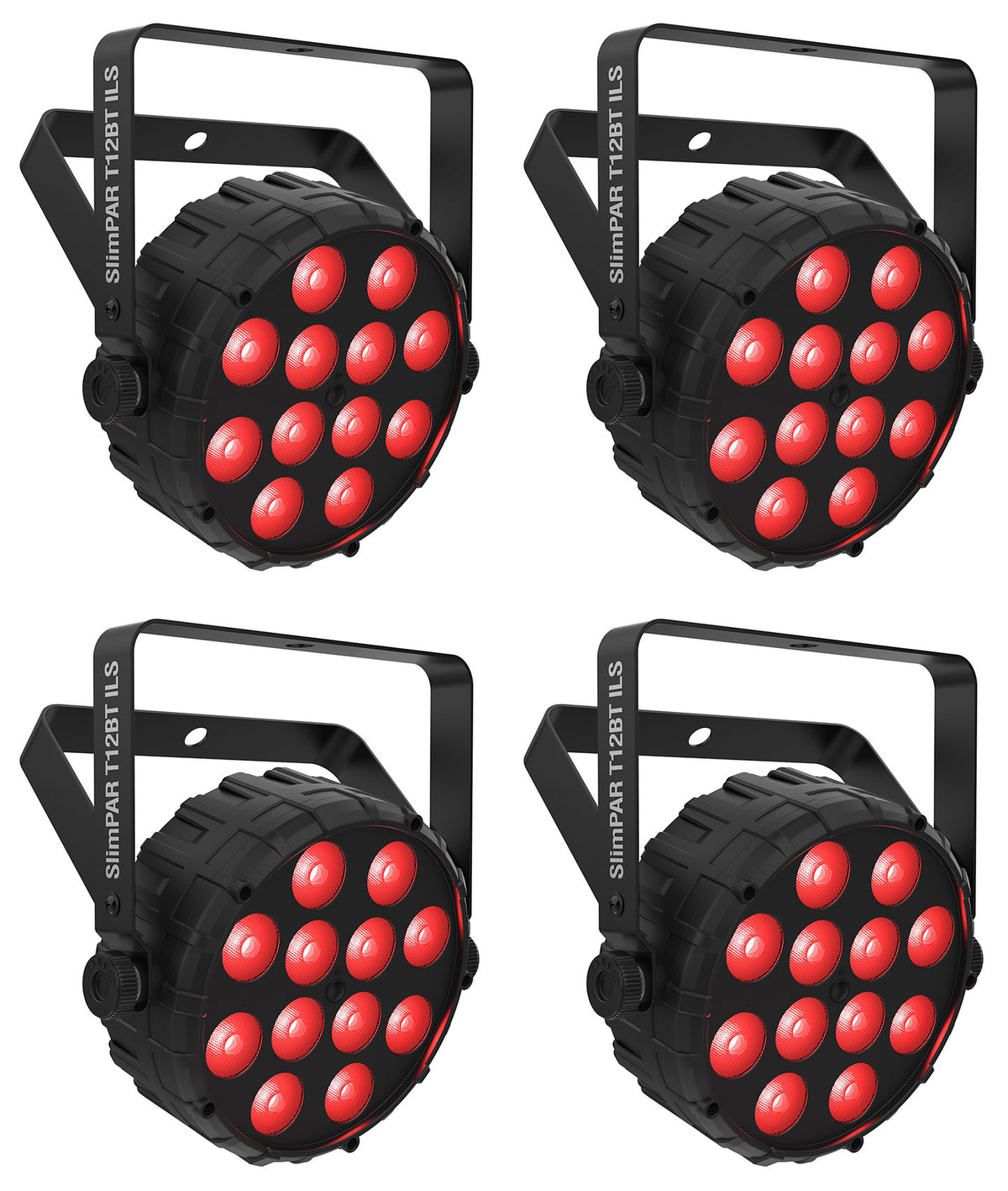 (4) SLIMPAR T12 BT ILS Wireless Par Wash Up-Lights