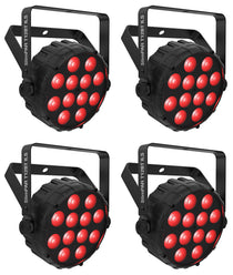 (4) SLIMPAR T12 BT ILS Wireless Par Wash Up-Lights