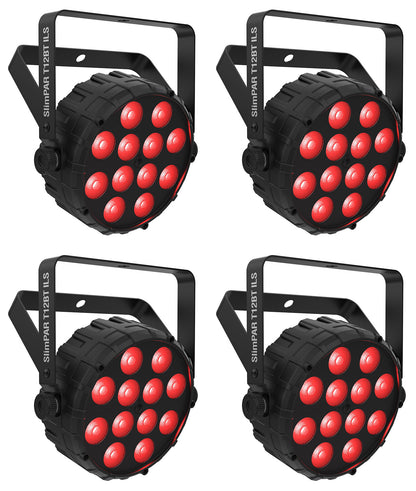 (4) SLIMPAR T12 BT ILS Wireless Par Wash Up-Lights