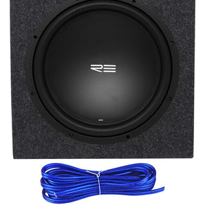 RE AUDIO SRX12D2 12" 600 Watt Car Stereo Subwoofer + Sealed Sub Box Enclosure