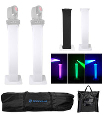 (2) Totem Stands+Black and White Scrims For (2) Chauvet Rogue RX2 Beam Lights