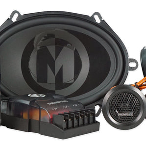 Pair Memphis Audio PRX570C 5x7" Component Speakers w/Crossovers+Amplifier+Wires