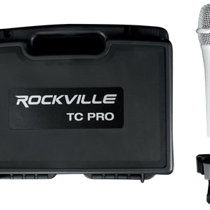 Rockville White Metal Wired Microphones Mic+Travel Case For Church Sound Systems