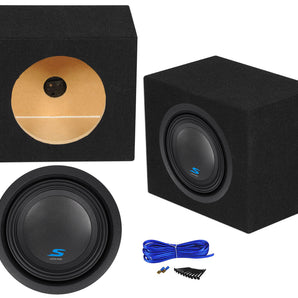 ALPINE S-W8D4 8" 900 Watt Car Audio Subwoofer+Sealed Sub Box Enclosure