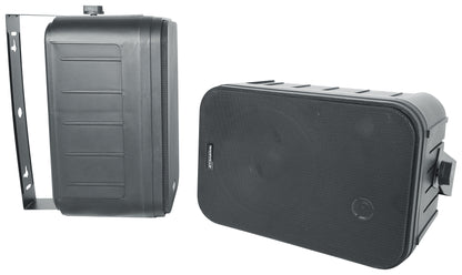 Rock Zone 8 Ch. Receiver+(16) Black 6.5" Wall Speakers For Restaurant