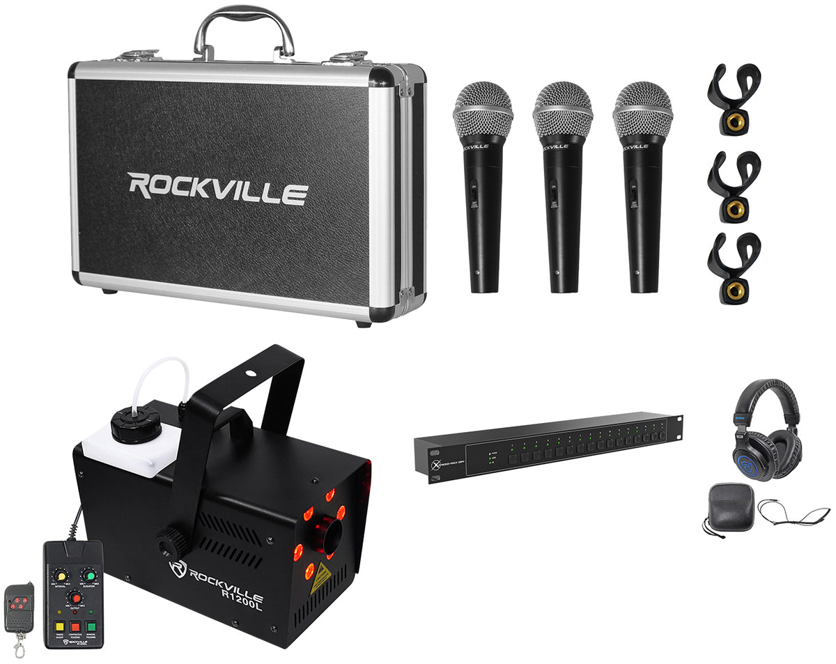 Xpress Rack1024 DMX Interface for ShowXpress + Fogger + 3 Mics + Headphones