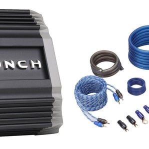 Crunch PZ2-1530.2D Compact 2 Channel 1500 Watt Class D Car Amplifier+Amp Kit