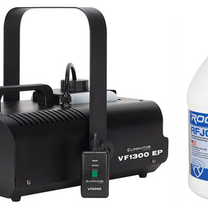 Eliminator ADJ VF1300 EP Portable Fog Machine Fogger+Wired Remote+Gal. Fluid