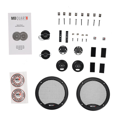 Pair MB Quart PS1-216 240 Watt 6.5" 2-Way Car Audio Component Speakers w/Grills