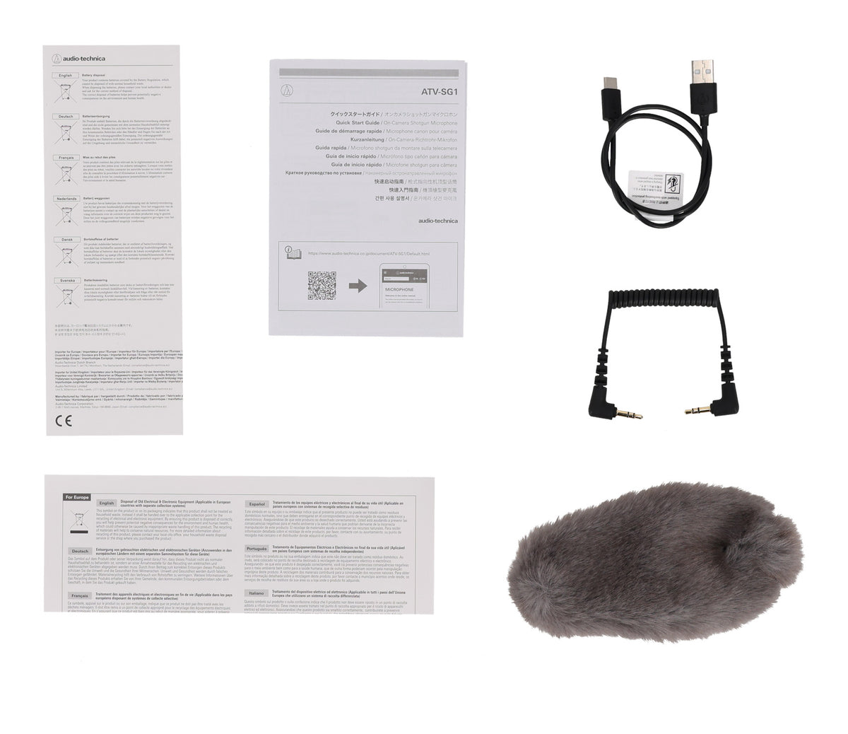 Audio Technica ATV-SG1 Professional Mono On-Camera Shotgun Microphone w - Li-ION