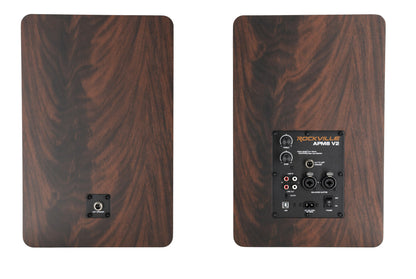 Pair Rockville APM8D v2 8" Active Powered Studio Monitor Speakers USB+Bluetooth