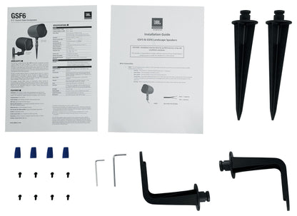 Pair JBL GSF6-TN 6.5" Landscape Ground Stake / Wall Mount 70v Commercial Speaker