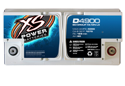 XS Power D4900 4000 Amp 12V Group 49 Power Cell Car Audio Sealed AGM Battery