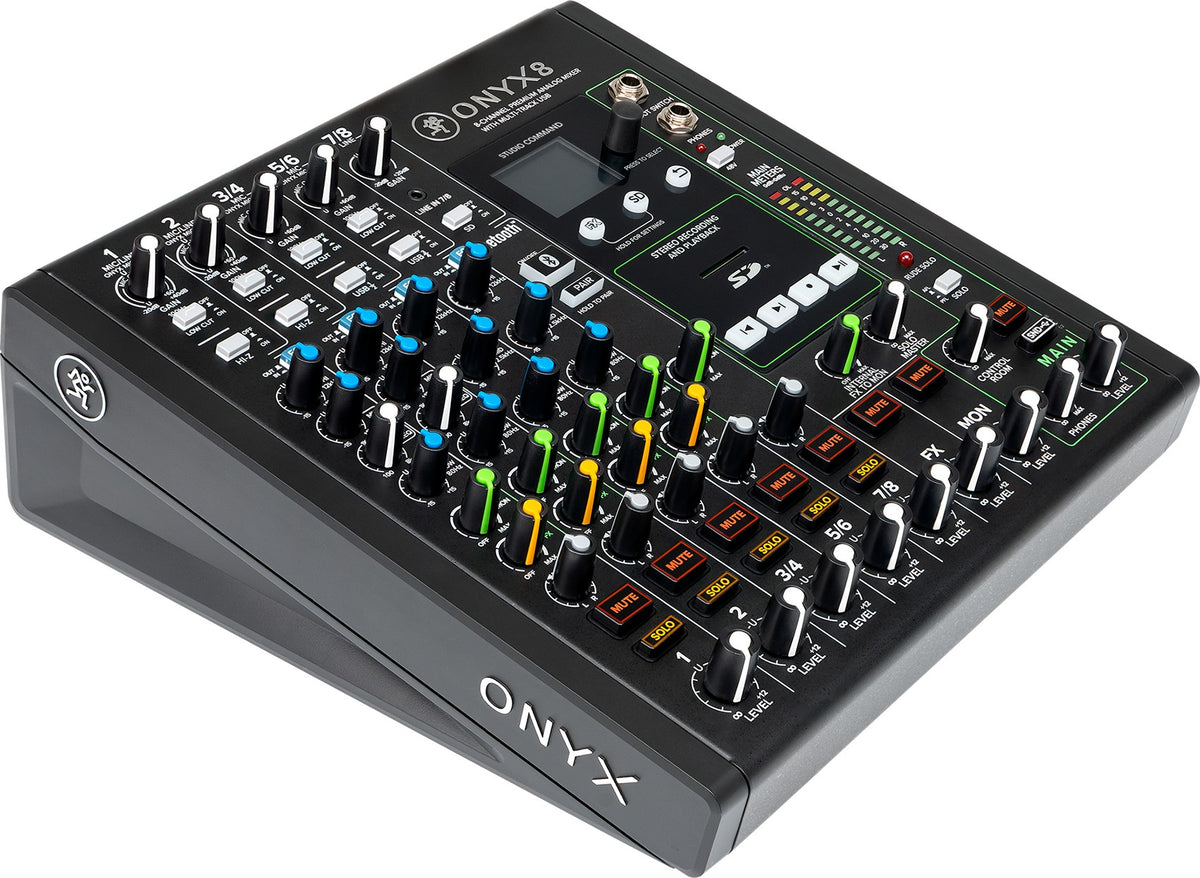 Mackie ONYX8 8-Channel Analog Mixer w/ Multi-Track USB/3-Band EQ+Bluetooth
