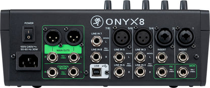 Mackie ONYX8 8-Channel Analog Mixer w/ Multi-Track USB/3-Band EQ+Bluetooth