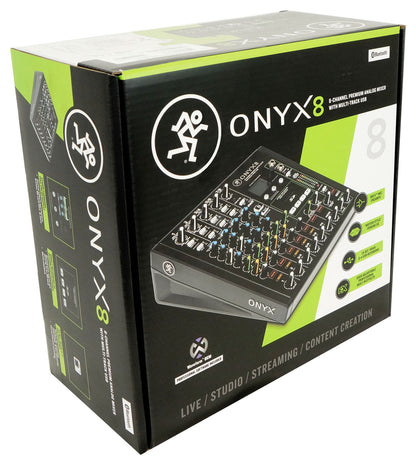 Mackie ONYX8 8-Channel Analog Mixer w/ Multi-Track USB/3-Band EQ+Bluetooth