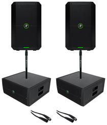 Mackie Thump Go Package 2) Thump GO 8" Portable Rechargeable DJ PA Speakers+Subs