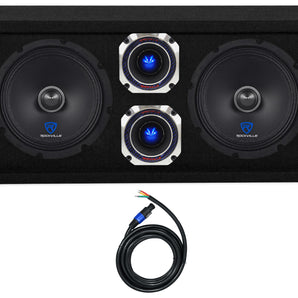 Rockville CH102SP Chuchero Car Audio Enclosure w/ (2) 8" Mids + (2) 3" Tweeters