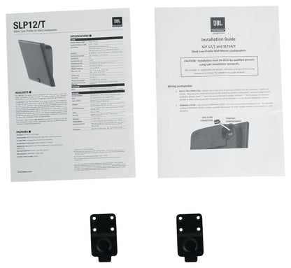 Pair JBL SLP12/T-BK Sleek Low-Profile On Wall Mount 3" 70v Commercial Speakers