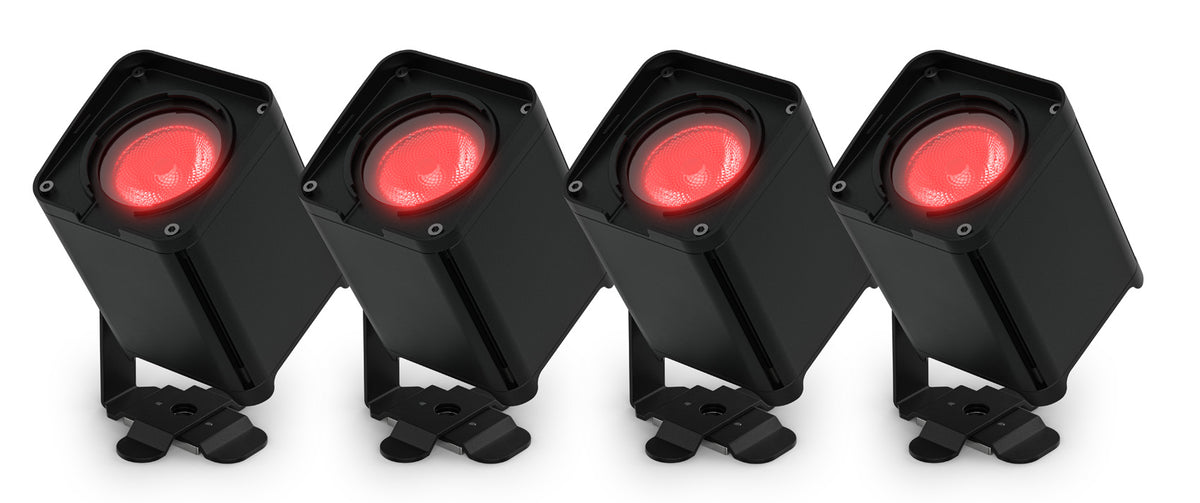 (4) Chauvet DJ FREEDOM H1 IP ILS X4 RGBWA+UV Indoor/Outdoor Wash Lights+Charger