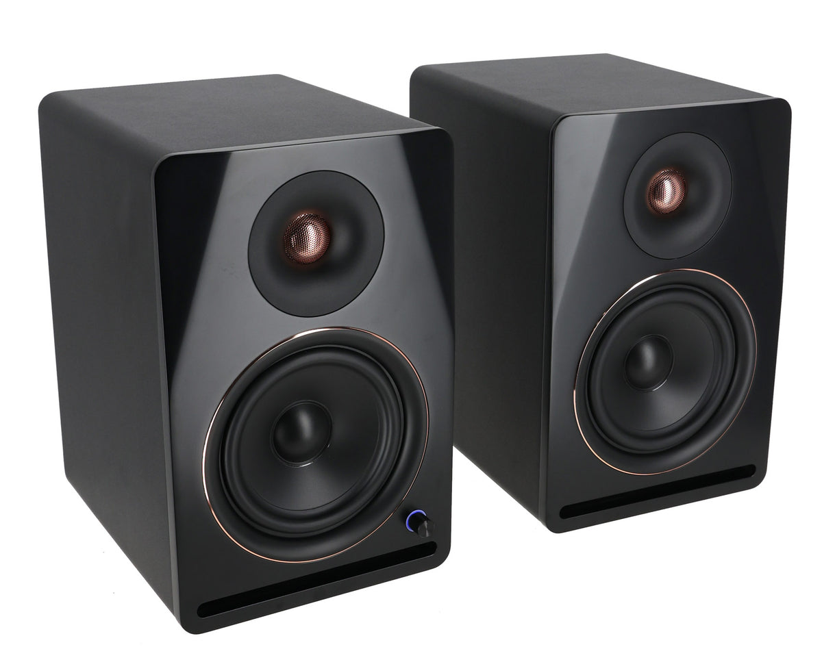 Pair Rockville APM8B v2 8" Active Powered Studio Monitor Speakers USB+Bluetooth