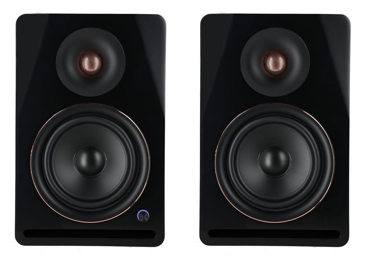 Pair Rockville APM8B v2 8" Active Powered Studio Monitor Speakers USB+Bluetooth