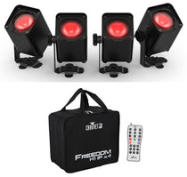 (4) Chauvet DJ FREEDOM H1 IP ILS X4 RGBWA+UV Indoor/Outdoor Wash Lights+Charger