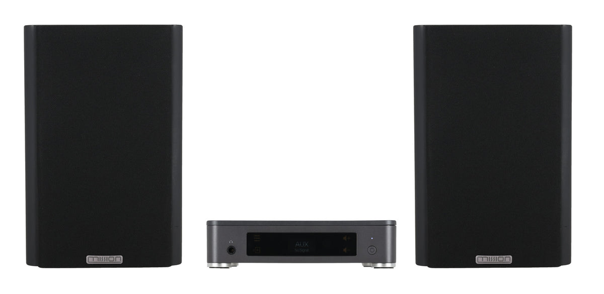Mission LX CONNECTBK 120w True Wireless Bookshelf Speaker System w/Hub in Black