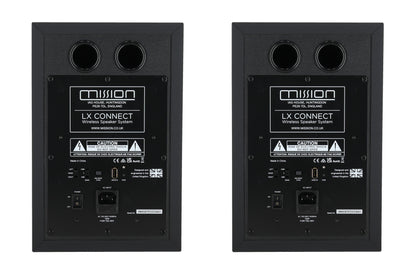 Mission LX CONNECTBK 120w True Wireless Bookshelf Speaker System w/Hub in Black