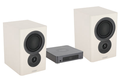 Mission LX CONNECT WHT 120w Wireless Bookshelf Speaker System w/Hub in White