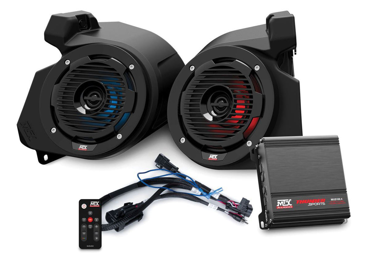 MTX RZR-14RC-THUNDER2 Kick Panel Speakers+Amplifier For Polaris RZR Ride Command